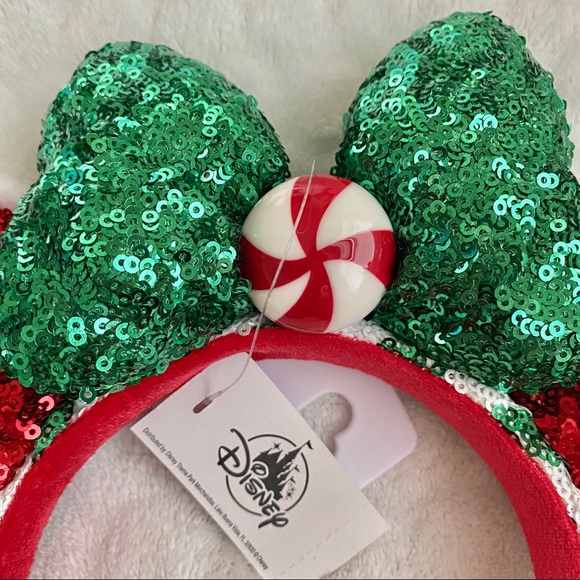 ?Peppermint Candy Christmas Minnie Mouse Ears main image 8